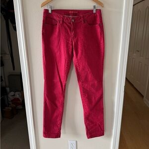Prana Women’s Sz 8 Red and Pink Geometric Shapes Pants Inseam 33
